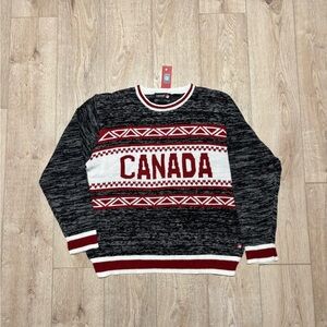 Charcoal and Red Canada Sweater
